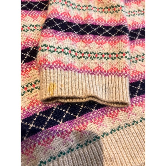 Talbots Womens Sweater Medium Zip In Back Blue Pink Lightweight Crewneck - Picture 8 of 9